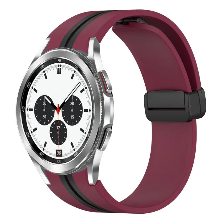 สายซิลิโคนพร้อมตัวล็อกแม่เหล็กพับได้ สำหรับ Samsung Galaxy Watch 4 Classic 46mm, สำหรับ Samsung Galaxy Watch 4 Classic 42mm
