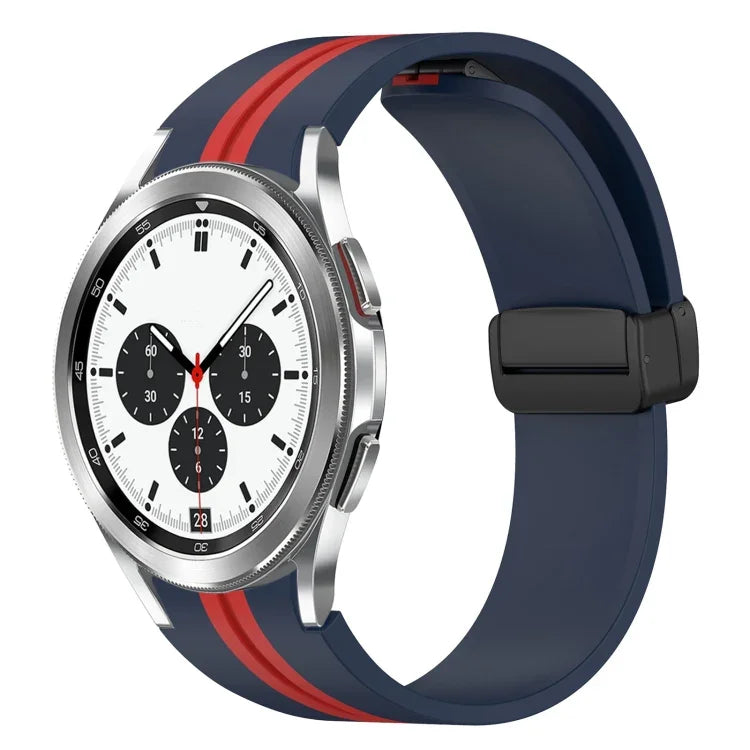 สายซิลิโคนพร้อมตัวล็อกแม่เหล็กพับได้ สำหรับ Samsung Galaxy Watch 4 Classic 46mm, สำหรับ Samsung Galaxy Watch 4 Classic 42mm