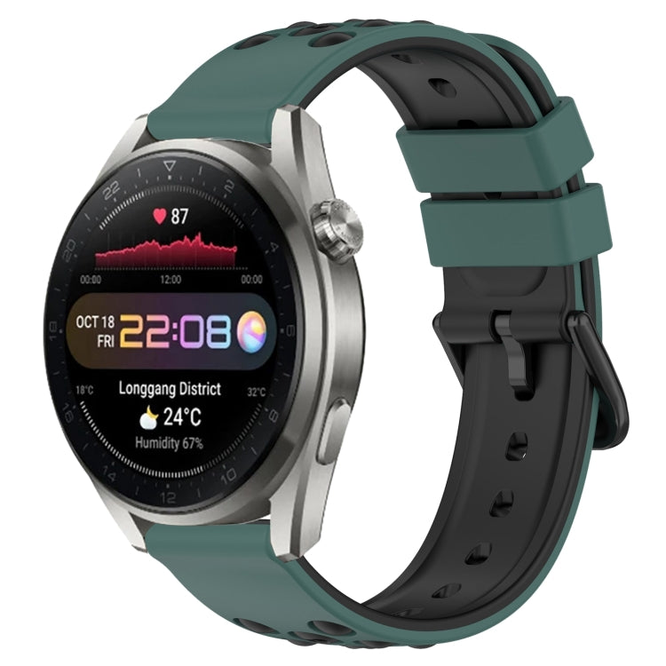 22mm Two-Color Porous Silicone Watch Band, For Huawei Watch 3 Pro New