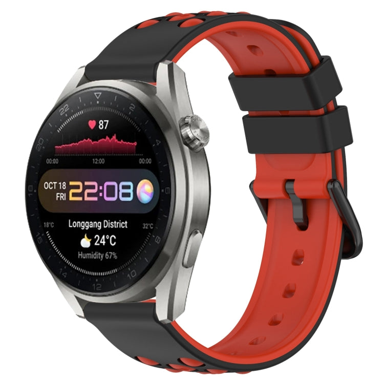 22mm Two-Color Porous Silicone Watch Band, For Huawei Watch 3 Pro New