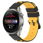 22mm Two-Color Porous Silicone Watch Band, For Huawei Watch 3 Pro New