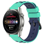 22mm Two-Color Porous Silicone Watch Band, For Huawei Watch 3 Pro New