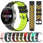 22mm Two-Color Porous Silicone Watch Band, For Huawei Watch 3 Pro New