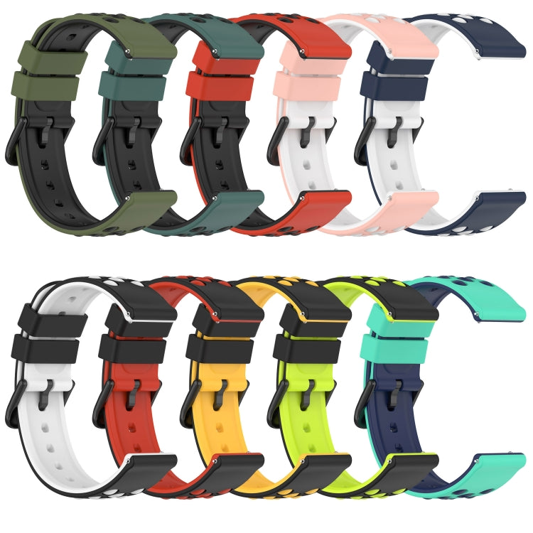 22mm Two-Color Porous Silicone Watch Band, For Huawei Watch 3 Pro New