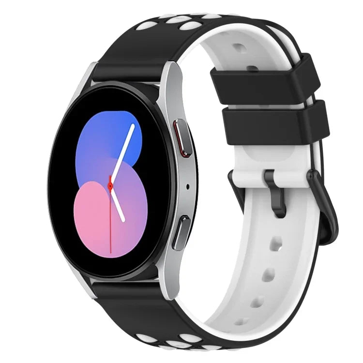22mm Two-Color Porous Silicone Watch Band, For Samsung Galaxy Watch3 45mm, For Samsung Galaxy Watch 46mm, For Samsung Gear S3 Classic, For Samsung Gear S3 Frontier