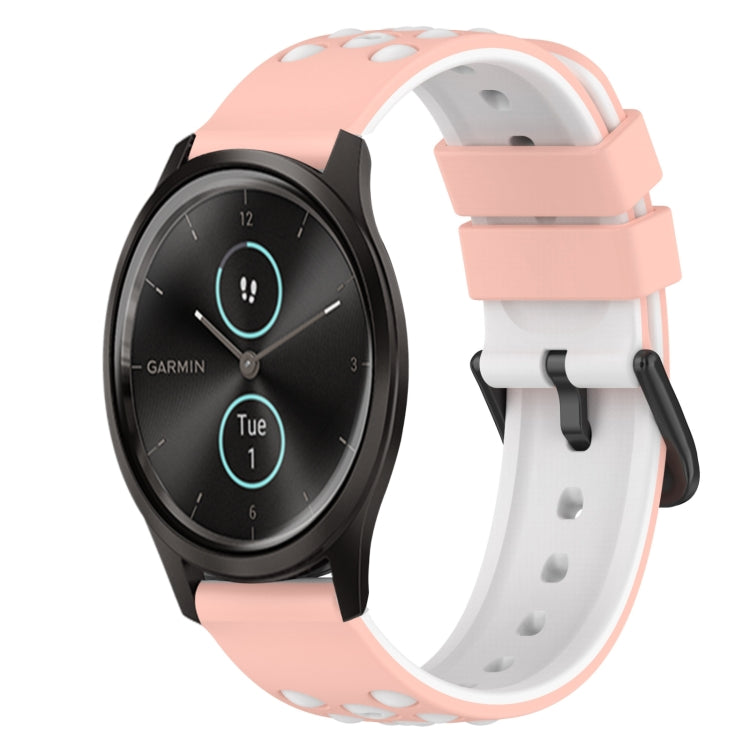 22mm Two-Color Silicone Watch Band, For Garmin Garminmove Style, For Garmin Forerunner 645 Music