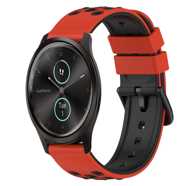 22mm Two-Color Silicone Watch Band, For Garmin Garminmove Style, For Garmin Forerunner 645 Music