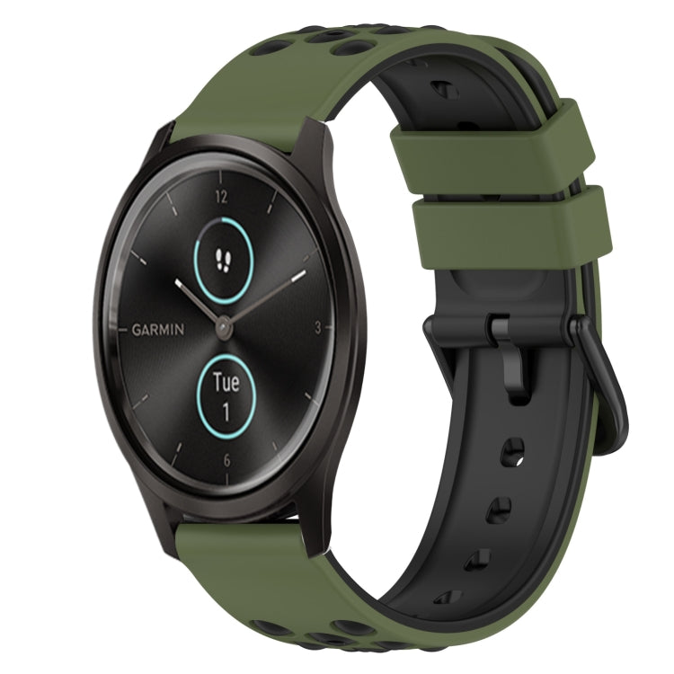 22mm Two-Color Silicone Watch Band, For Garmin Garminmove Style, For Garmin Forerunner 645 Music