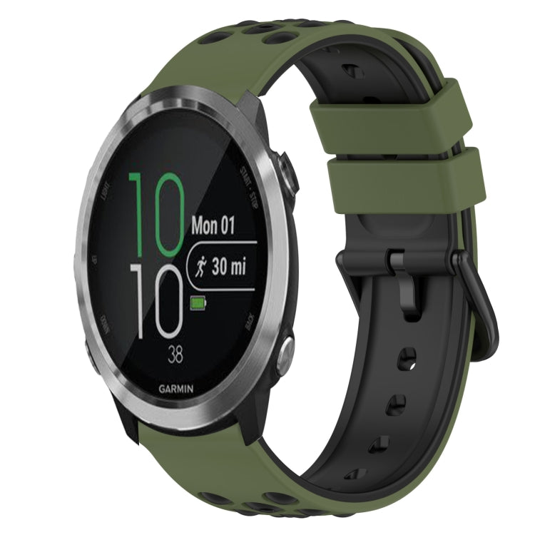 22mm Two-Color Silicone Watch Band, For Garmin Garminmove Style, For Garmin Forerunner 645 Music