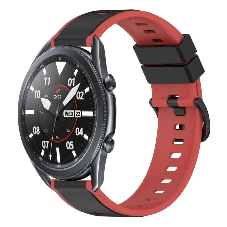 22mm Two-Color Silicone Watch Band, For Samsung Galaxy Watch3 45mm, For Samsung Galaxy Watch 46mm, For Samsung Gear S3 Classic, For Samsung Gear S3 Frontier