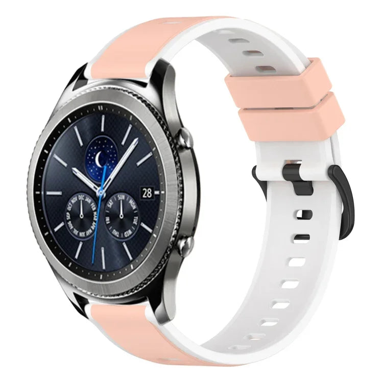 22mm Two-Color Silicone Watch Band, For Samsung Galaxy Watch3 45mm, For Samsung Galaxy Watch 46mm, For Samsung Gear S3 Classic, For Samsung Gear S3 Frontier