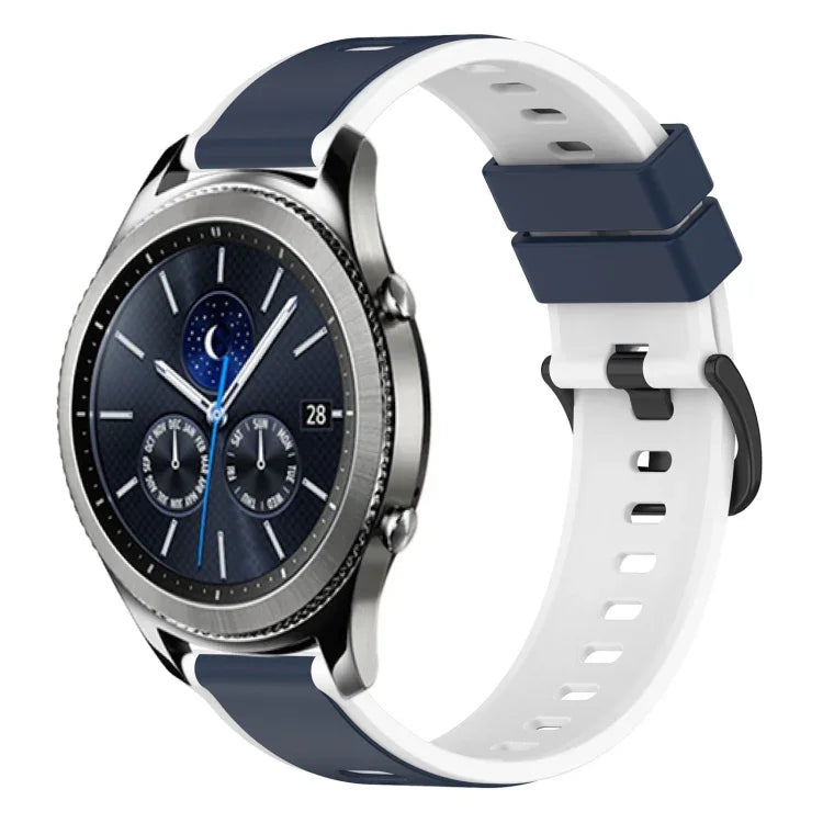 22mm Two-Color Silicone Watch Band, For Samsung Galaxy Watch3 45mm, For Samsung Galaxy Watch 46mm, For Samsung Gear S3 Classic, For Samsung Gear S3 Frontier