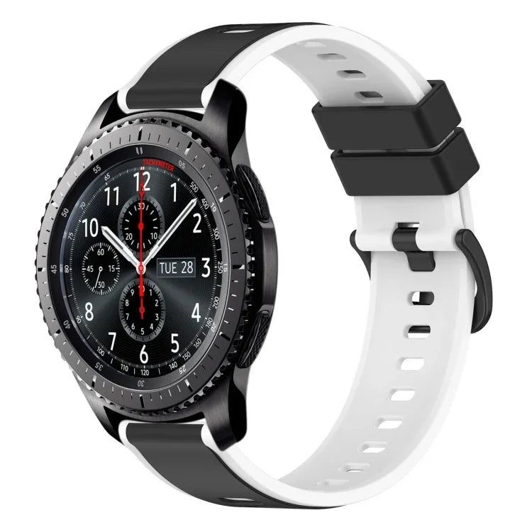 22mm Two-Color Silicone Watch Band, For Samsung Galaxy Watch3 45mm, For Samsung Galaxy Watch 46mm, For Samsung Gear S3 Classic, For Samsung Gear S3 Frontier