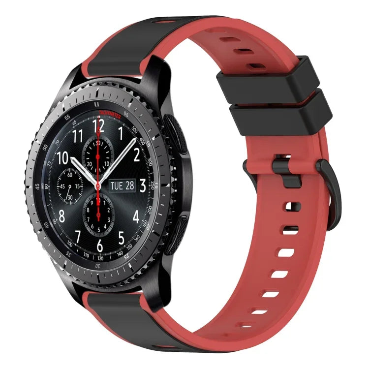 22mm Two-Color Silicone Watch Band, For Samsung Galaxy Watch3 45mm, For Samsung Galaxy Watch 46mm, For Samsung Gear S3 Classic, For Samsung Gear S3 Frontier