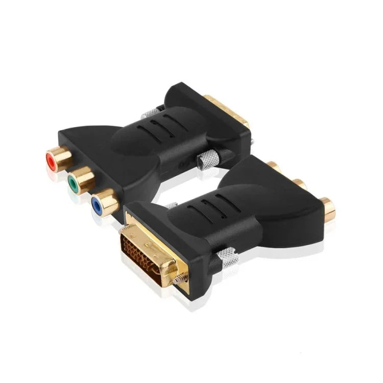 ตัวแปลงวิดีโอและเสียง AV แบบชุบทอง DVI-I 24+5 ตัวผู้เป็น 3 RCA ชุบทอง