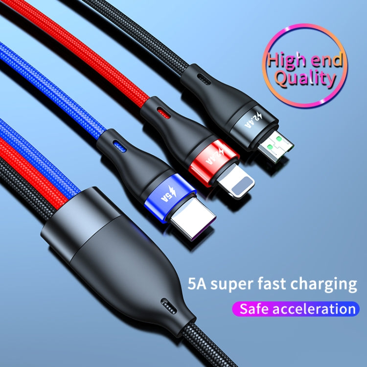 สายชาร์จเร็ว USB เป็น Micro USB + USB-C / Type-C + 8 พิน