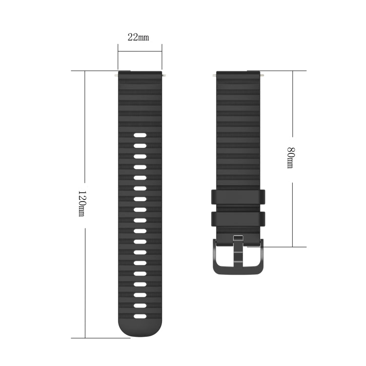 22mm Wavy Dotted Solid-Color Silicone Watch Band, For Amazfit GTR 2, For Amazfit 3 Stratos, For Amazfit GTR 47mm