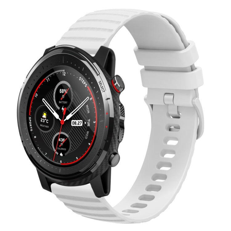 22mm Wavy Dotted Solid-Color Silicone Watch Band, For Amazfit GTR 2, For Amazfit 3 Stratos, For Amazfit GTR 47mm