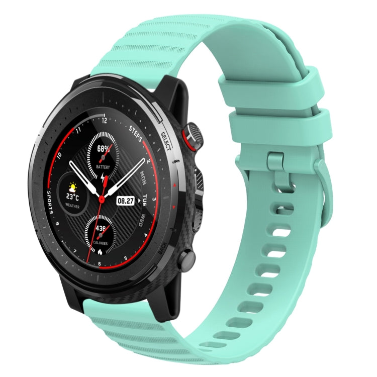 22mm Wavy Dotted Solid-Color Silicone Watch Band, For Amazfit GTR 2, For Amazfit 3 Stratos, For Amazfit GTR 47mm