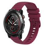 22mm Wavy Dotted Solid-Color Silicone Watch Band, For Amazfit GTR 2, For Amazfit 3 Stratos, For Amazfit GTR 47mm