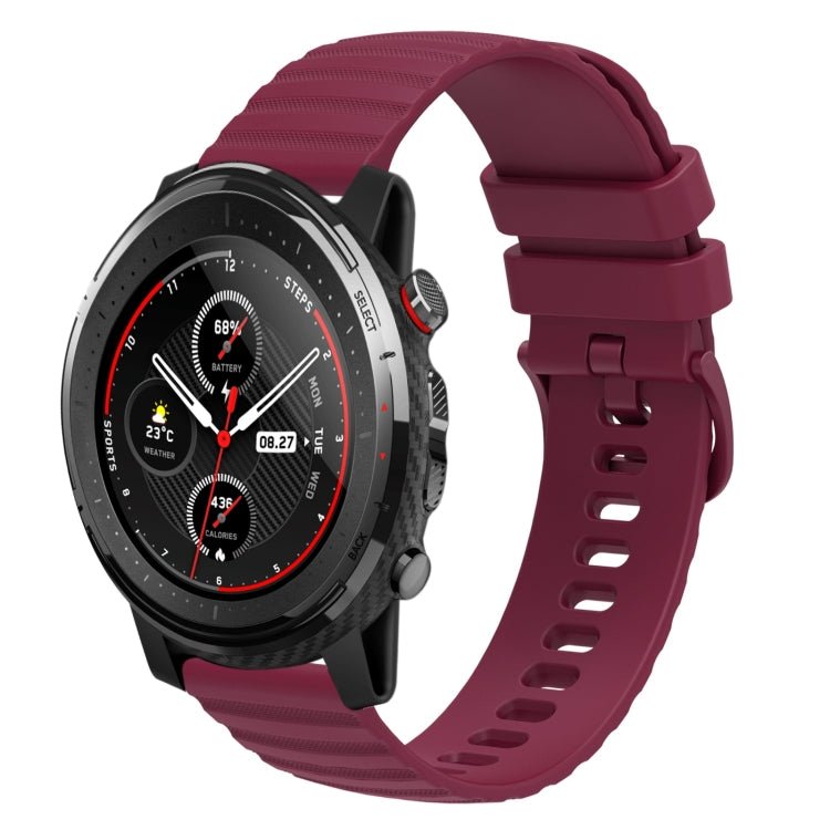22mm Wavy Dotted Solid-Color Silicone Watch Band, For Amazfit GTR 2, For Amazfit 3 Stratos, For Amazfit GTR 47mm