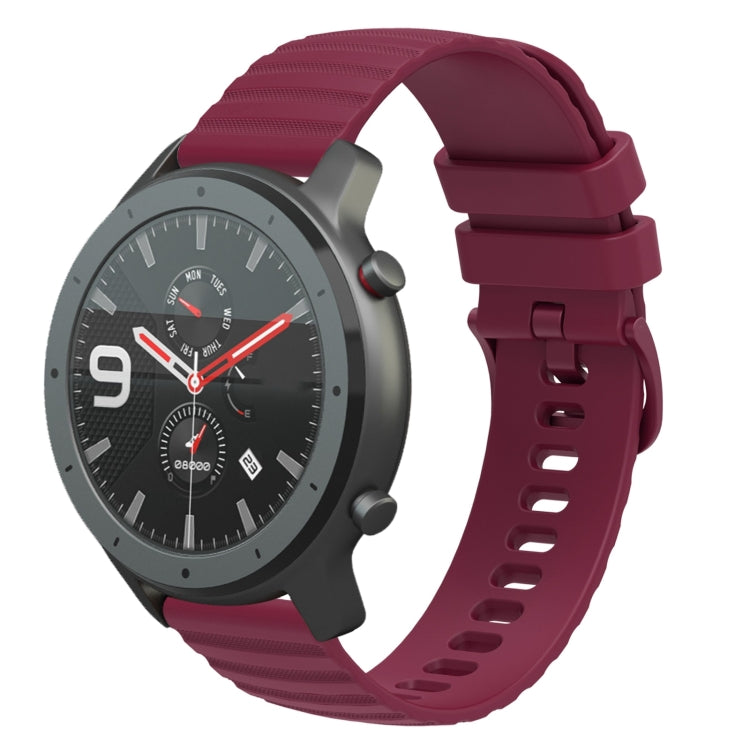 22mm Wavy Dotted Solid-Color Silicone Watch Band, For Amazfit GTR 2, For Amazfit 3 Stratos, For Amazfit GTR 47mm