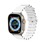 สายรัดนาฬิกาซิลิโคนหัวโลหะ Ocean สำหรับ Apple Watch Ultra 49 มม. / Series 8&7 45 มม., สำหรับ Apple Watch Series 8&7 41 มม. / SE 2&6&SE&5&4 40 มม. / 3&2&1 38 มม.