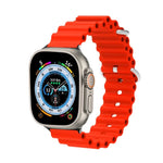 สายรัดนาฬิกาซิลิโคนหัวโลหะ Ocean สำหรับ Apple Watch Ultra 49 มม. / Series 8&7 45 มม., สำหรับ Apple Watch Series 8&7 41 มม. / SE 2&6&SE&5&4 40 มม. / 3&2&1 38 มม.