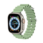 สายรัดนาฬิกาซิลิโคนหัวโลหะ Ocean สำหรับ Apple Watch Ultra 49 มม. / Series 8&7 45 มม., สำหรับ Apple Watch Series 8&7 41 มม. / SE 2&6&SE&5&4 40 มม. / 3&2&1 38 มม.