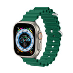 สายรัดนาฬิกาซิลิโคนหัวโลหะ Ocean สำหรับ Apple Watch Ultra 49 มม. / Series 8&7 45 มม., สำหรับ Apple Watch Series 8&7 41 มม. / SE 2&6&SE&5&4 40 มม. / 3&2&1 38 มม.