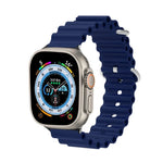 สายรัดนาฬิกาซิลิโคนหัวโลหะ Ocean สำหรับ Apple Watch Ultra 49 มม. / Series 8&7 45 มม., สำหรับ Apple Watch Series 8&7 41 มม. / SE 2&6&SE&5&4 40 มม. / 3&2&1 38 มม.