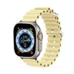 สายรัดนาฬิกาซิลิโคนหัวโลหะ Ocean สำหรับ Apple Watch Ultra 49 มม. / Series 8&7 45 มม., สำหรับ Apple Watch Series 8&7 41 มม. / SE 2&6&SE&5&4 40 มม. / 3&2&1 38 มม.