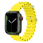 สายรัดนาฬิกาซิลิโคนหัวโลหะ Ocean สำหรับ Apple Watch Ultra 49 มม. / Series 8&7 45 มม., สำหรับ Apple Watch Series 8&7 41 มม. / SE 2&6&SE&5&4 40 มม. / 3&2&1 38 มม.