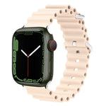 สายรัดนาฬิกาซิลิโคนหัวโลหะ Ocean สำหรับ Apple Watch Ultra 49 มม. / Series 8&7 45 มม., สำหรับ Apple Watch Series 8&7 41 มม. / SE 2&6&SE&5&4 40 มม. / 3&2&1 38 มม.