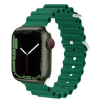 สายรัดนาฬิกาซิลิโคนหัวโลหะ Ocean สำหรับ Apple Watch Ultra 49 มม. / Series 8&7 45 มม., สำหรับ Apple Watch Series 8&7 41 มม. / SE 2&6&SE&5&4 40 มม. / 3&2&1 38 มม.