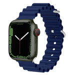 สายรัดนาฬิกาซิลิโคนหัวโลหะ Ocean สำหรับ Apple Watch Ultra 49 มม. / Series 8&7 45 มม., สำหรับ Apple Watch Series 8&7 41 มม. / SE 2&6&SE&5&4 40 มม. / 3&2&1 38 มม.