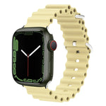 สายรัดนาฬิกาซิลิโคนหัวโลหะ Ocean สำหรับ Apple Watch Ultra 49 มม. / Series 8&7 45 มม., สำหรับ Apple Watch Series 8&7 41 มม. / SE 2&6&SE&5&4 40 มม. / 3&2&1 38 มม.