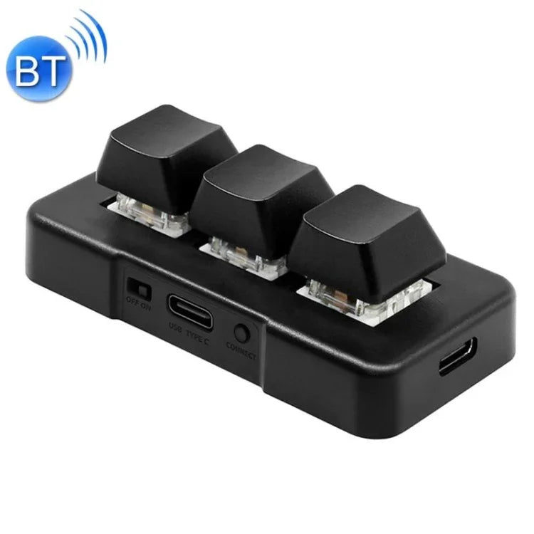 MK321BT แป้นพิมพ์เกมและออฟฟิศ 3 ปุ่ม ปรับแต่งได้ บลูทูธ 5.1 พร้อมโปรแกรมมาโครและคลิป PS