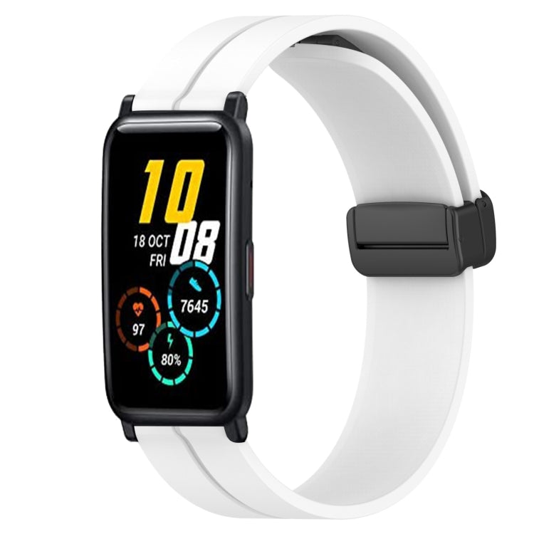 20mm Solid Color Magnetic Clasp Silicone Watch Band, For Honor Watch ES, For Honor Magic Watch2 42mm
