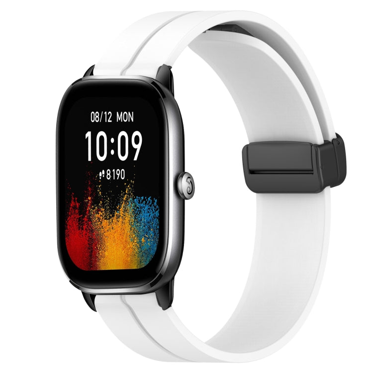 20mm Solid Color Magnetic Clasp Silicone Watch Band, For Amazfit GTS 4, For Amazfit GTS 3, For Amazfit GTS 2E, For Amazfit GTS 2 Mini