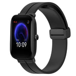 20mm Solid Color Magnetic Clasp Silicone Watch Band, For Amazfit Pop