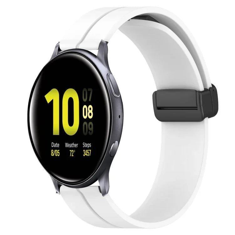 สายรัดนาฬิกาซิลิโคนสีพื้นพร้อมตัวล็อกแม่เหล็ก 20mm สำหรับ Samsung Galaxy Watch Active2 44mm, สำหรับ Samsung Galaxy Watch 42mm