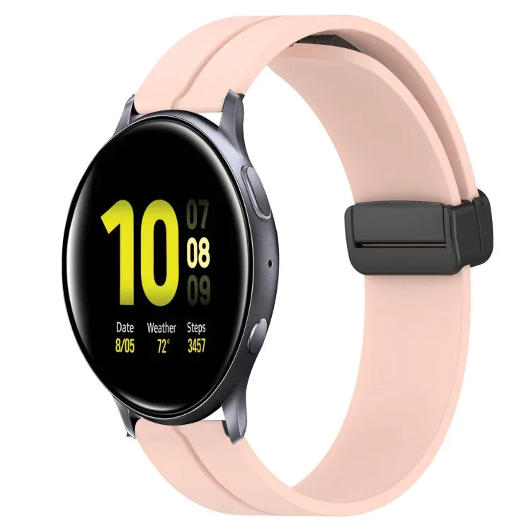 20mm Solid Color Magnetic Clasp Silicone Watch Band, For Samsung Galaxy Watch Active2 44mm, For Samsung Galaxy Watch 42mm