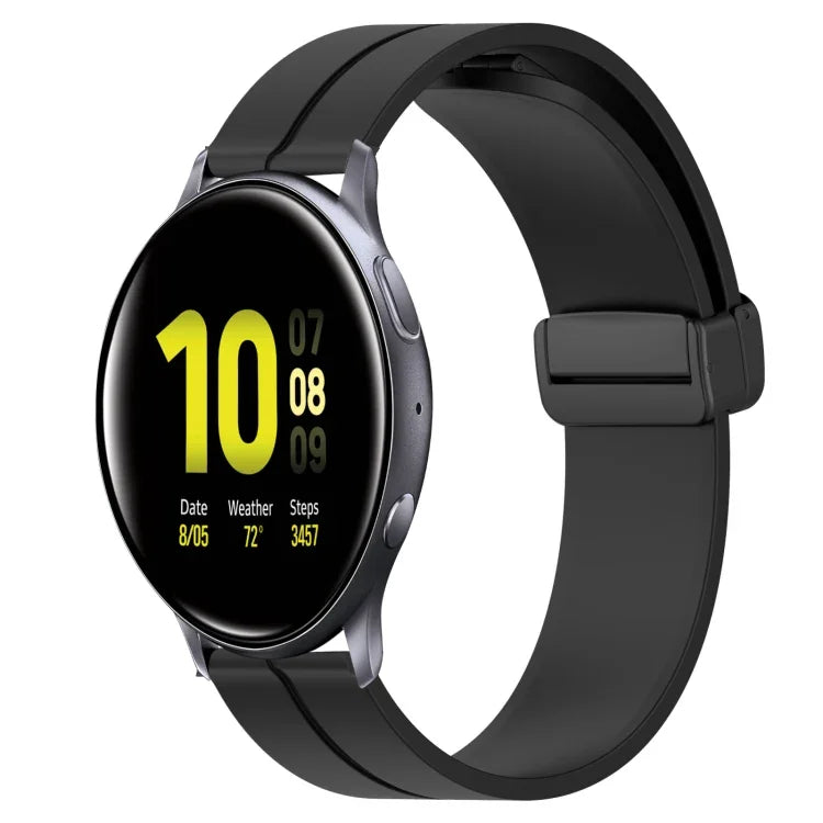 20mm Solid Color Magnetic Clasp Silicone Watch Band, For Samsung Galaxy Watch Active2 44mm, For Samsung Galaxy Watch 42mm