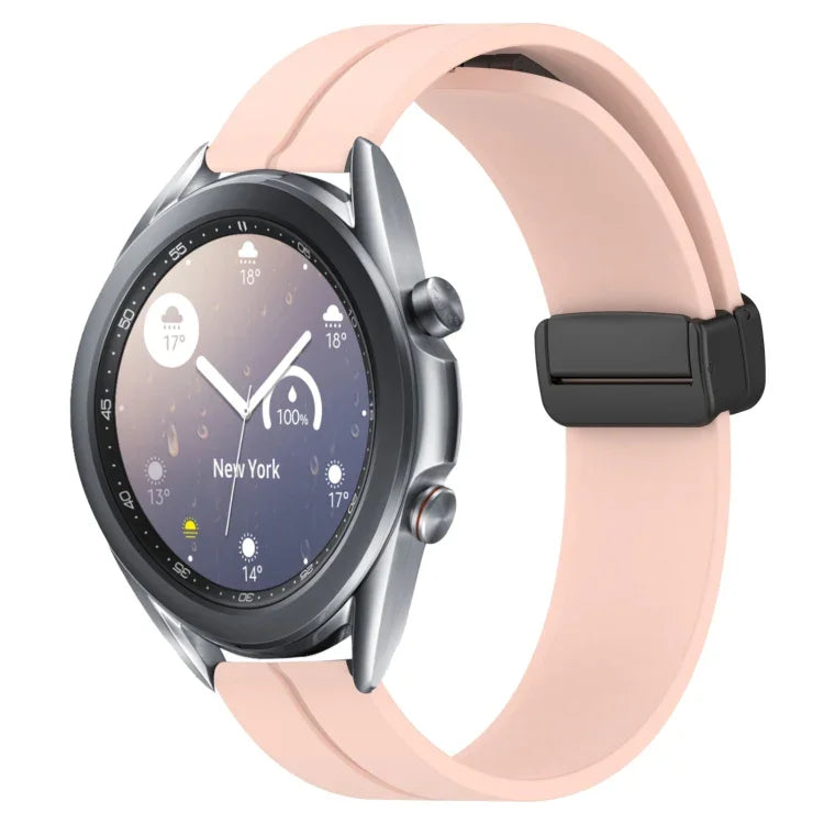 22mm Solid Color Magnetic Clasp Silicone Watch Band, For Samsung Galaxy Watch3 45mm, For Samsung Galaxy Watch 46mm, For Samsung Gear S3 Classic, For Samsung Gear S3 Frontier
