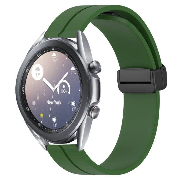 22mm Solid Color Magnetic Clasp Silicone Watch Band, For Samsung Galaxy Watch3 45mm, For Samsung Galaxy Watch 46mm, For Samsung Gear S3 Classic, For Samsung Gear S3 Frontier
