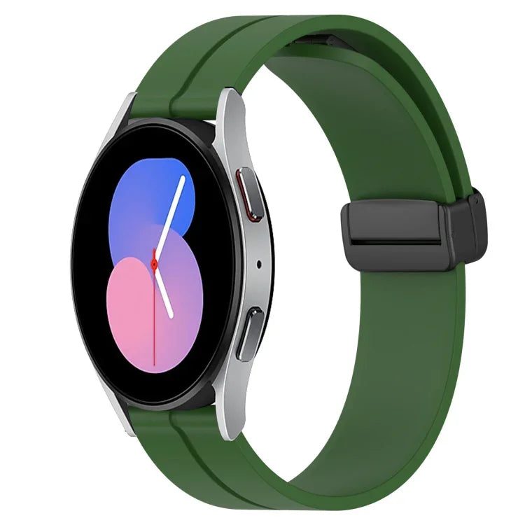 22mm Solid Color Magnetic Clasp Silicone Watch Band, For Samsung Galaxy Watch3 45mm, For Samsung Galaxy Watch 46mm, For Samsung Gear S3 Classic, For Samsung Gear S3 Frontier