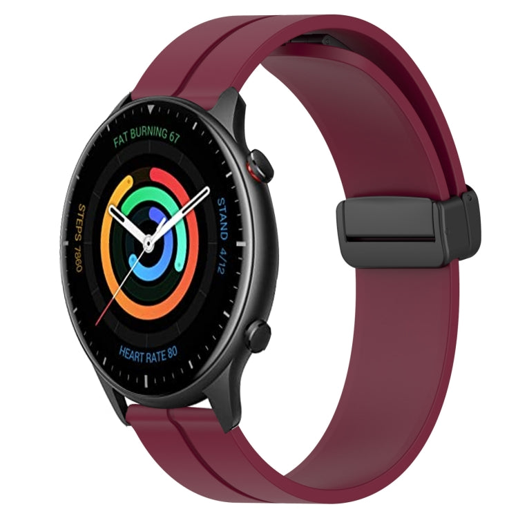 22mm Solid Color Magnetic Clasp Silicone Watch Band, For Amazfit GTR 2, For Amazfit 3, For Amazfit GTR 47mm