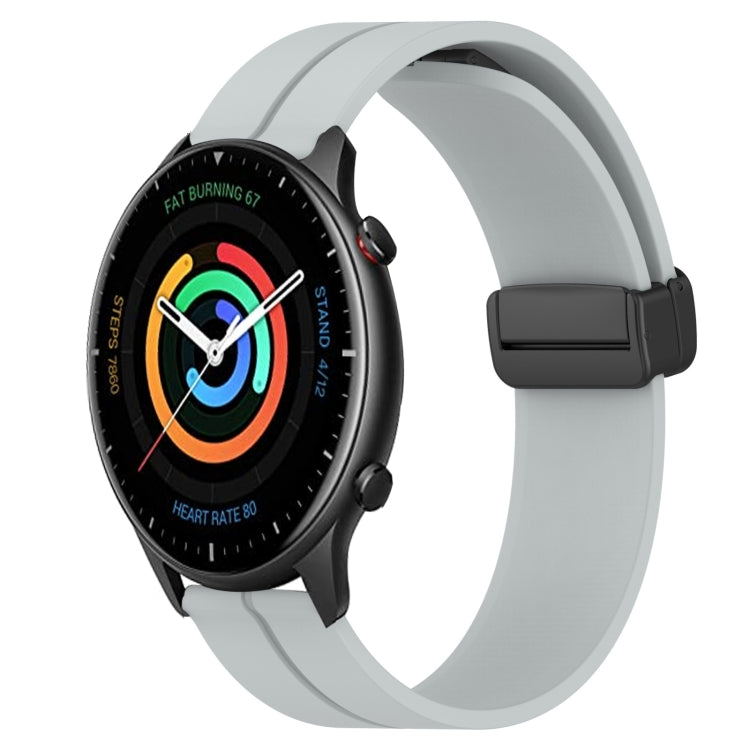 22mm Solid Color Magnetic Clasp Silicone Watch Band, For Amazfit GTR 2, For Amazfit 3, For Amazfit GTR 47mm