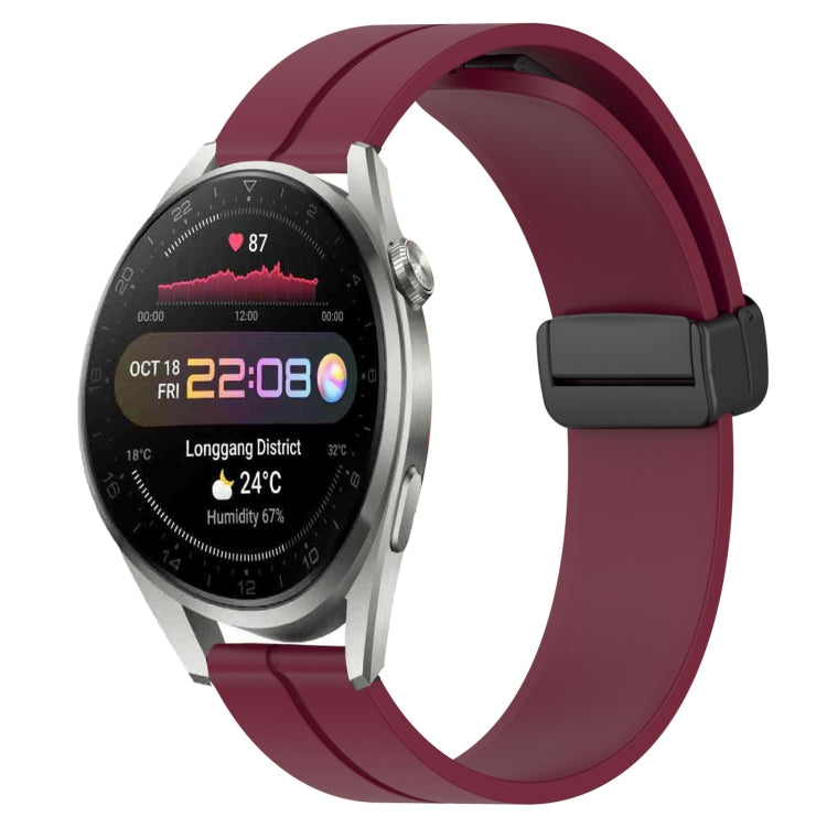 22mm Solid Color Magnetic Clasp Silicone Watch Band, For Huawei Watch 3 Pro New